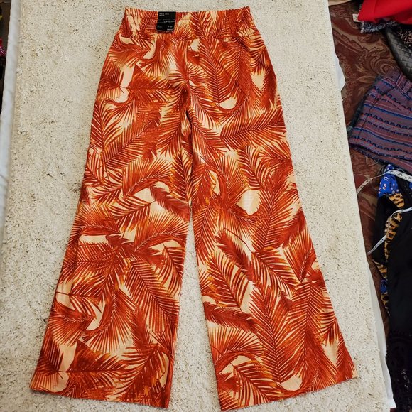 NWT INC International Concepts Orange Tropical Print Pants Size 14P - Picture 11 of 13